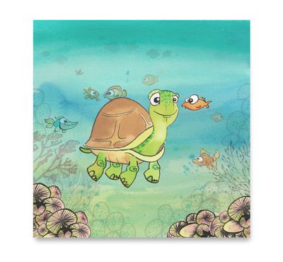 Handgemaakte wenskaart - Turtle - Mags Up Your Mind